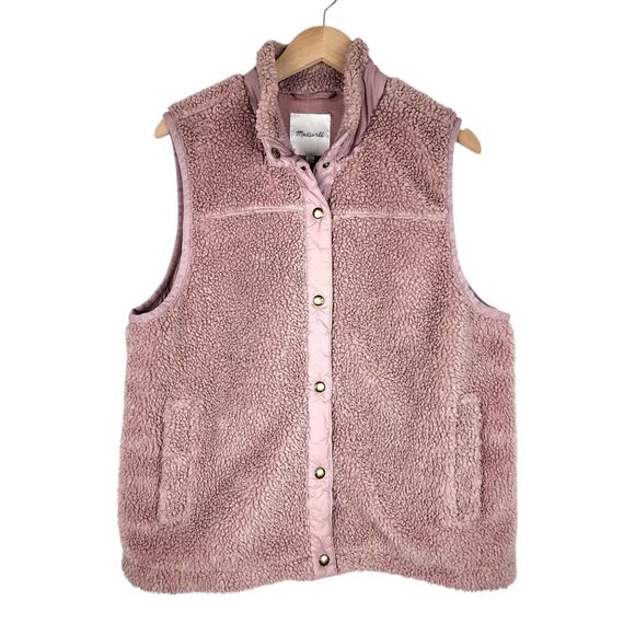 Madewell Jackets & Blazers - Madewell Blush Sherpa Vest Faux-Shearling Vest Size XL